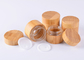 Το JiaZi πάγωσε το σαφές γυαλιού καλλυντικό βάζο κρέμας μπαμπού καπακιών 50g σιταριού βάζων ξύλινο